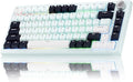 Gurjot Wireless Mechanical Keyboard75% Hot Swappable Keyboard with Knob8000mAH Battery RGB BacklitSide Printed PBT Keycaps2.4GHz/USB-C/BT5.0 Mechanical Gaming KeyboardsIceland Blue