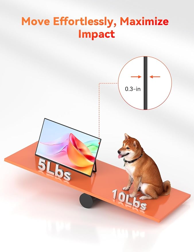 HotYeah 23.8 100Hz Portable Monitor 1080P FHD 100% sRGB IPS USB-C HDMI Large External Monitor Home Gaming 2nd Screen w/180° Adjustable Kickstand for MacBook Laptop PC Phone Tablet Switch PS5