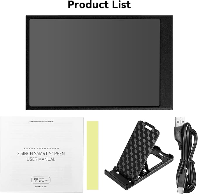 3.5 Inch IPS USB Mini Screen No Installation AIDA64 Pc Case Screen Computer Temp Monitor PC Temperature Display with Stand USB Cable Manual