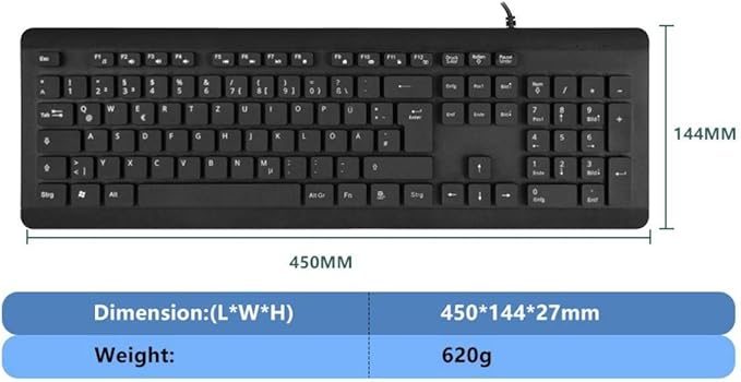 BoxWave Keyboard Compatible with LG Gram 14 (14Z90P) - AquaProof USB Keyboard Washable Waterproof Water Resistant - Jet Black