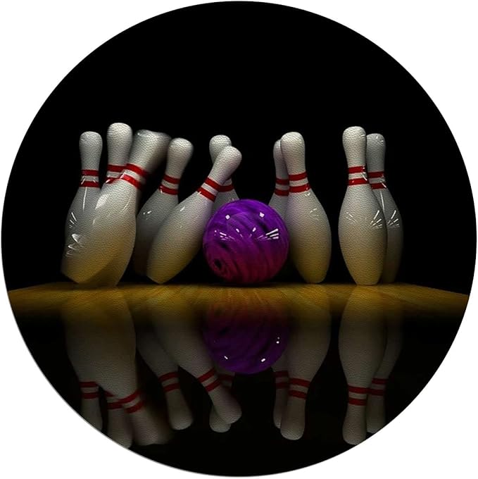 Multicolor PU Leather Gaming Chair Mat Round Floor Mats Bowling Party Blue Abstract Ball Office Chair Computer Gaming Desk Mat for Rolling Chair Non-Slip Gaming Rug Abstract Colorful Diameter 35.4 in