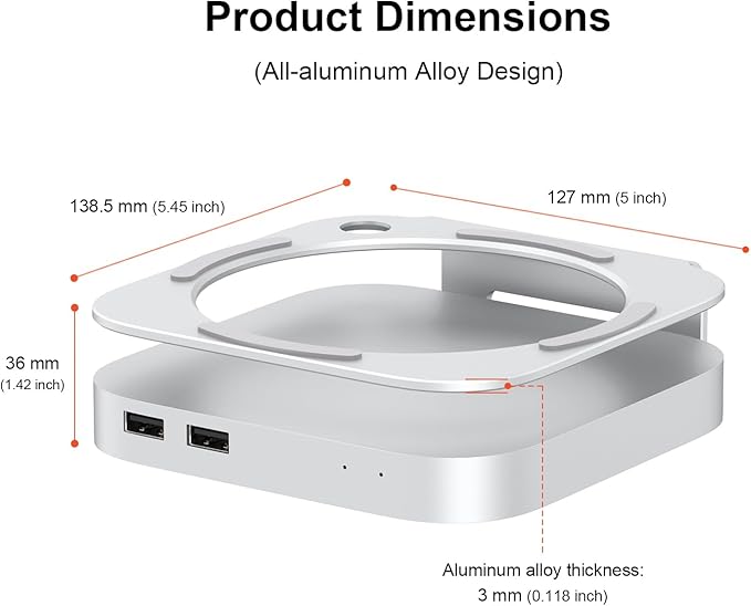 Qwiizlab 40Gbps Mac mini M4/M4 Pro Stand Hub with USB4 NVMe SSD Enclosure USB-C Host 3 USB-A 2.0 3.5mm Audio Supports M.2 PCIe up to 8TB Compatible with Thunderbolt 4/5