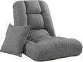 ELEFOCUS 5-Position Indoor Adjustable Floor Chair for Reading Folding Floor Gaming Chair with Back Support(/Gray B)