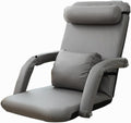Floor Chair 6-Speed Adjustment Foldable Floor Chair Padded Gaming Sofa with Backrest for Living Room Bedroom No Assembly Required(Gray)