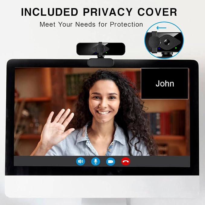 2K Ultra HD Webcam Computer Camera for PC Monitor Laptop Desktop - External Web Cameras with Microphone USB C Adapter Privacy Cover for Video Conferencing Streaming &amp Online Learning
