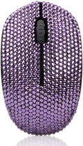 Bling Dazzling 2.4GHz Wireless Silent Mouse Covered with Rhinestone Crystal Crystallized Mouse with USB Receiver Compatible with Notebook PC Laptop Computer MacBookGreat Gift (Purple)