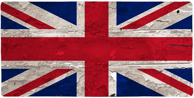 Rustic Distressed United Kingdom British Flag Large Gaming Mouse Pad Desk Mat with Stitched Edges Non-Slip Base