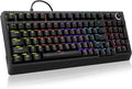 HUO JI Mechanical Gaming Keyboard Wired 17 LED Backlit Modes Liner Red Switch Volume Knob Anti-Ghosting Double-Shot Shine Through Keycaps 96% Light Up Keyboard for PC Mac