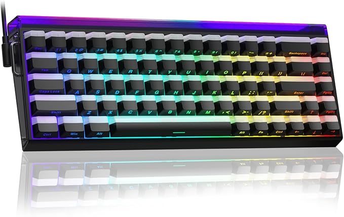 AULA Hero 68 HE 60% Gaming Keyboard Wired Hall Effect Magnetic Switch Keyboard with 8K Hz Polling Rate Side Printed PBT Keycaps RGB Backlit Light Box Customizable Web Software for PC/Mac Gamers