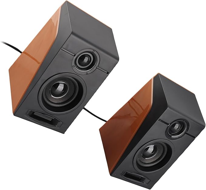 USB Wired PC Speakers HiFi Desktop Speakers with Bass and Volume 35mm. Plug and Play Computer Speakers for Laptops TVs Phones 2 x 3W ABS Sound System with