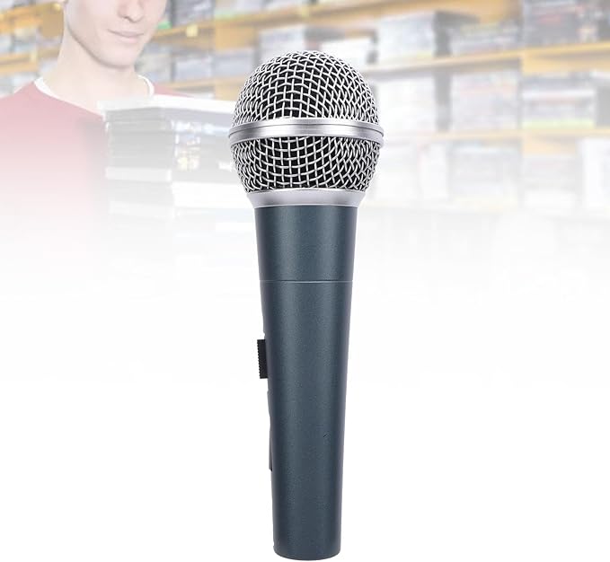 AMAKO Wired Dynamic Microphone:Cardioid Handheld Microphone Setfor Speakers Mixers and Amplifiersfor Clear Recording Effects (Cyan)