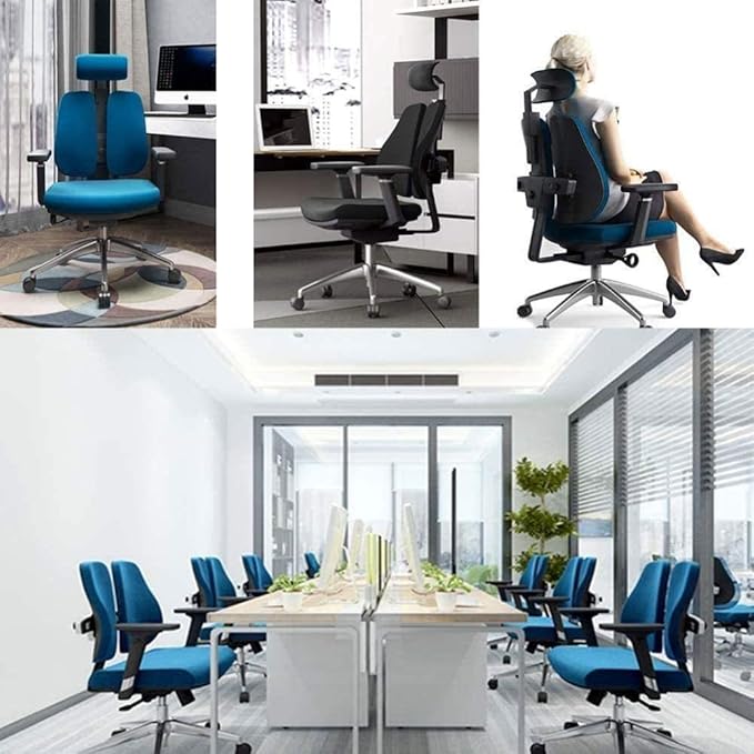 Office Chair Gaming Chair Computer Chair Creative Computer Chair Ergonomic Spine Chair Simple Waist Double Back Chair Mesh Office Chair (Color : White-Space Element (1) 3)
