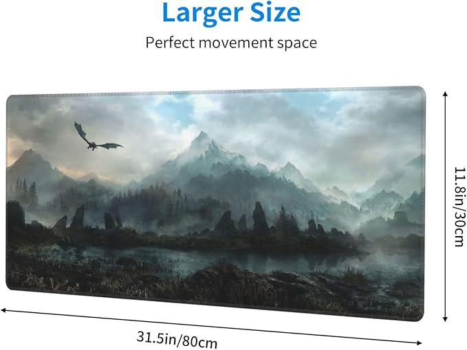 Generic Mouse Pad Non-Slip Rubber Base Mouse Pad Waterproof Desk Writing Mat for Office Home 12x31.5in Black2