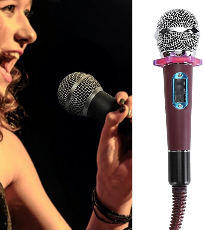 Microphone Handheld Mic Dynamic Moving Coil Cardioid Microphone for Singing 3 Pin XLR Interface Compatible for Power Amplifiers Mixers Effects Processors (P ink)
