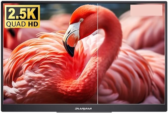 Portable Laptop Monitor 2.5K 16-inch 120Hz Portable Display for Laptops Mobile Phones and Extended Secondary Screens Gaming Display