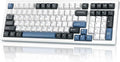 Wireless Mechanical Keyboard BT5.0/2.4GHz/USB Multi-Color LED with 18+ Modes Hot-Swappable Custom Keyboard Red Creamy Switches Gaming Keyboard for PC/Mac (Blue White)