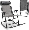 Office Chair Gaming Chair Computer Chair Patio Camping Rocking Chair Folding Rocking Chair Footrest Blue