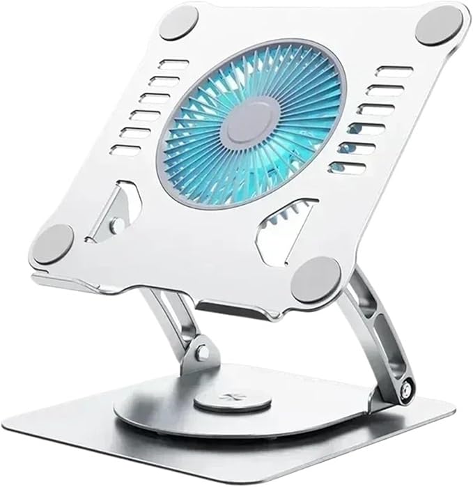 Laptop Stand with Computer Cooling Fan Pad for Adjustable Aluminum Alloy Bracket Laptop Cooler Base Stand Foldable(T628 Type 2-Color 1)