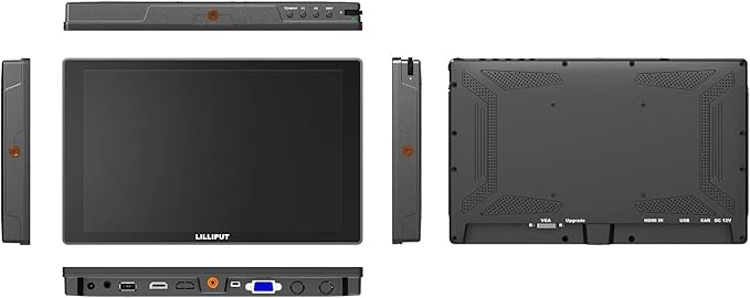 LILLIPUT 10.1 FA1016/C/T IPS FHD 1000:1 Capacitive Mutli-Touch HDMI/VGA Support 4K 30Hz Glass+Glass Technology with Free Desktop Stand USA Official Seller VIVITEQ (USA Service Directly)