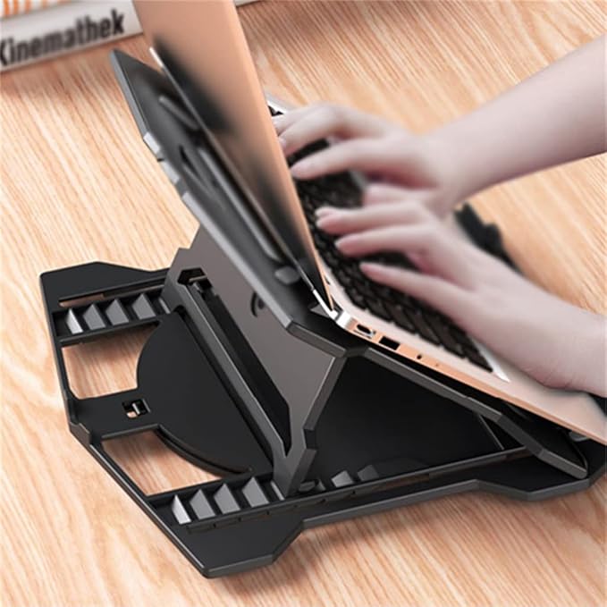 Portable Cooling Base Gaming Cooling Pad Stand Cooler Six Fans Two USB Adjustable Laptop Stand (Color : A Size : 28 * 27 * 1.5cm)