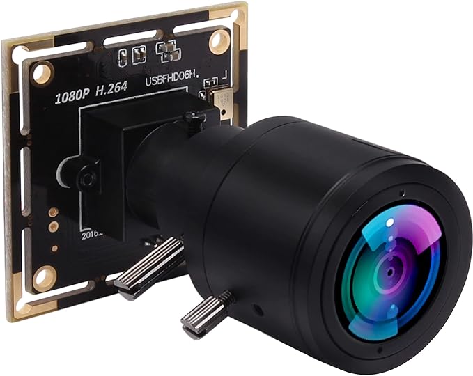 1080P USB Camera Module 0.01Lux Low Light Camera with 2.8-12mm Varifocal Lens H.264 2MP CMOS IMX323 UVC Industrial Webcam Board for Window Linux Android Mac OS