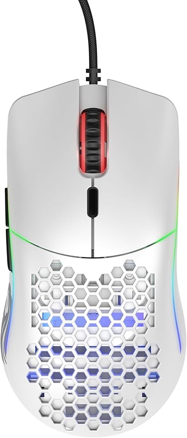 Glorious Model O Wired Gaming Mouse 67g Superlight Honeycomb Design RGB Pixart 3360 Sensor Omron Switches Ambidextrous - Matte White