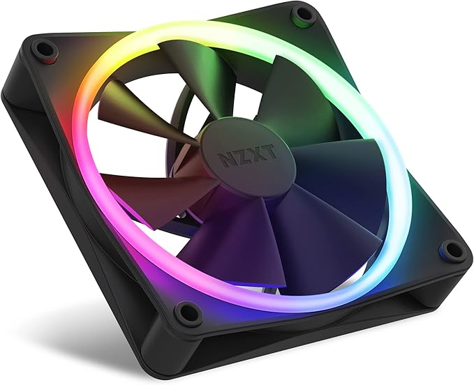 NZXT Internal USB Hub 3 - AC-IUSBH-M3-4 Internal USB 2.0 Ports - 3M Dual Lock Tapes -Magnetic Body &amp F120 RGB Fans - RF-R12SF-B1 - Advanced RGB Lighting Customization - Whisper Quiet Cooling