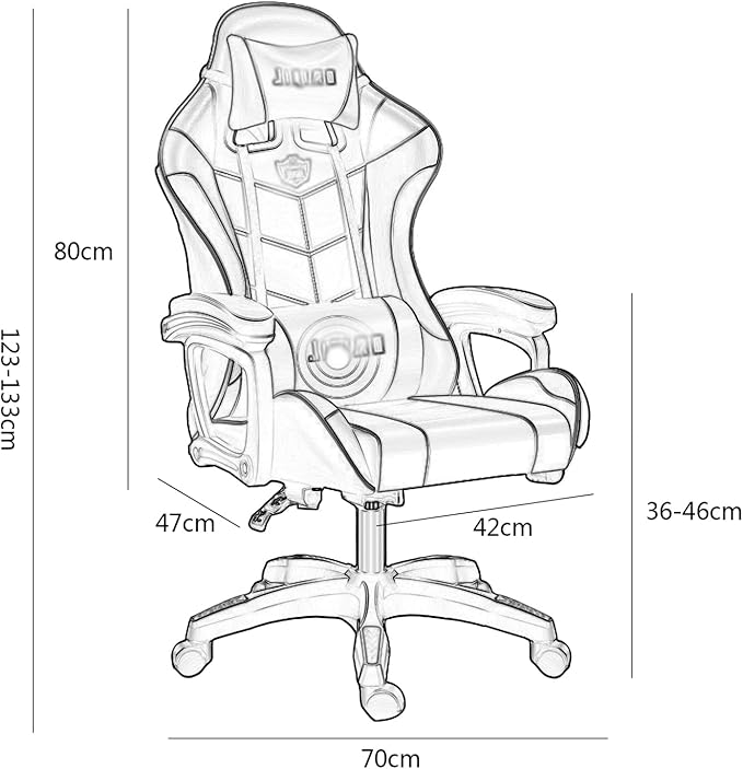 Office Ergonomic Chair Swivel Chair Computer Chair Gaming Chair Boys Home Gaming Chair Lift Reclining Swivel Chair Office Chair Boss Chair (Size:Aluminum Alloy feetColor:Blue)