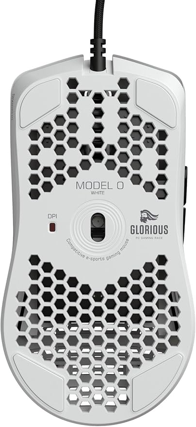 Glorious Model O Wired Gaming Mouse 67g Superlight Honeycomb Design RGB Pixart 3360 Sensor Omron Switches Ambidextrous - Matte White