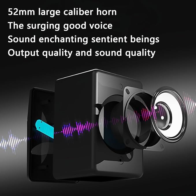 USB powered computer speaker large aperture speaker surround sound desktop speaker 3.5mm audio cable plug and play suitable for PC laptop including USB-C to USB adapter (flowing light black)