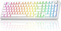 AULA F99 Pro Wireless Mechanical Keyboard-Silent VersionBT5.0/2.4GHz/USB-C Hot Swappable Custom KeyboardGasket StructurePre-lubed Linear Switches RGB Backlit Computer Gaming KeyboardsWhite