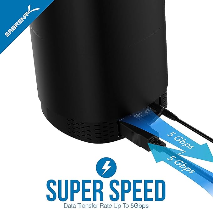 SABRENT USB 3.0 4-Bay 2.5” SATA SSD and HDD Docking Station with Cooling Fan Tool-Free Supports Up to 4X 16TB 5Gbps Transfer for SATA 2.5” SSD/HDD (Up to 12.5mm) USB 3.0 Compatible - (DS-4SSD)