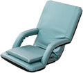 Adjustable Floor Chair Chaise Lounge Indoor Folding Lazy Sofa with Armrests Adults Gaming Chairs for Living Room Bedroom(Green)
