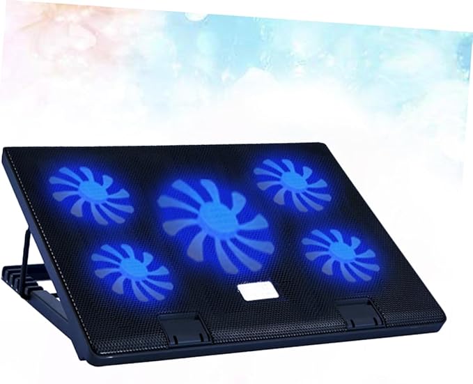 Gadpiparty 5-Fan Laptop Ventilation Stand Thermoelectric Cooler Portable Notebook Cooling Pad Dc5v USB Power