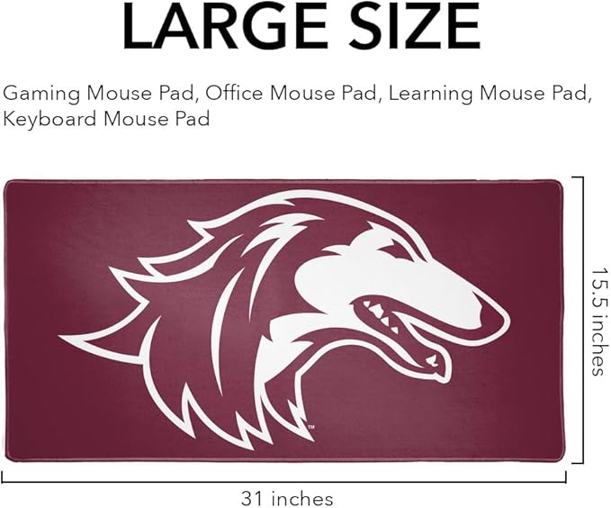 SIU Primary Logo Large Gaming Mouse Pad Desk Mat with Stitched Edges Non-Slip Base for Gamer Home and Office 31.5 x 15.7