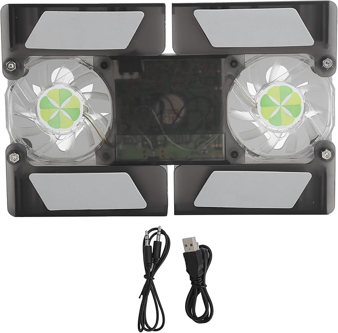 DR - 2009A Laptop Cooler Pad Foldable Cooling Stand with Dual Light - Emitting Fans Ultra - Thin Speaker for Notebook Portable ABS Cooling Fan for All Laptops Blue LED Glow Des