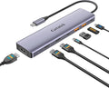 10Gbps USB C Hub with Triple Display Docking Station 4K@60Hz DP Dual HDMI Adapter 7-Port USB-C Laptop Docking Station for Dell Hp Lenovo Surface 3 USB 3.2 Port Hub &amp 100W PD