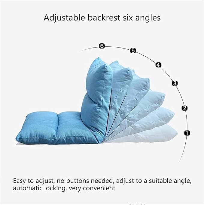 ELEFOCUS Folding Sofa Chair Folding Floor Chair Removable and Washable Lazy Sofa 6 Levels Adjustable Meditation Chair(Blue Gray)