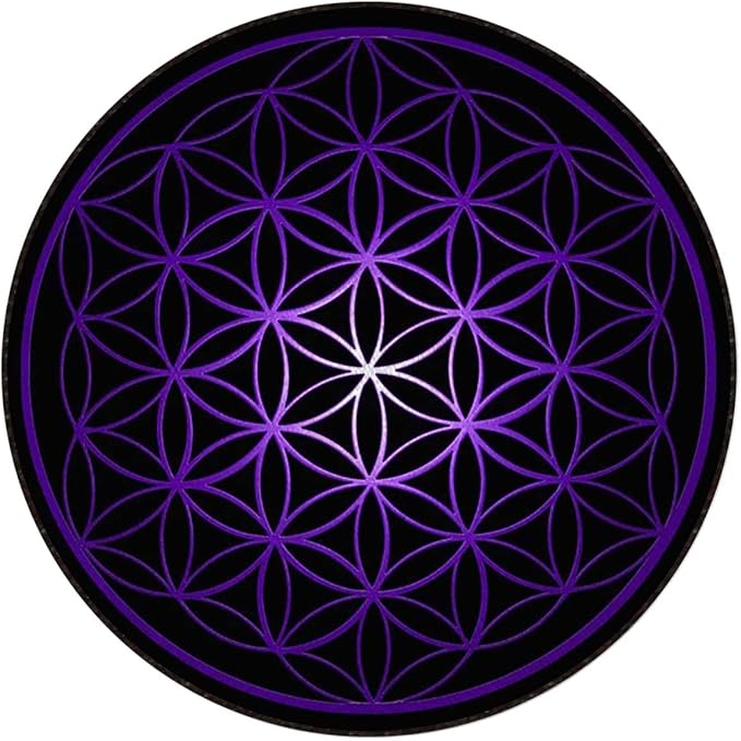 Dark Blue Flower Room Round Chair Mat for Carpeted Floor Anti-Slip Floor Protector Gaming Computer Chair Mat for Office Gaming Colorful Geometric Circular MotifsBlue Purple Diameter 47.2 in