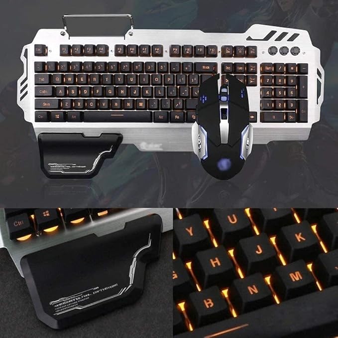 zhanghong Gaming Keyboard and Mouse Set Backlit Gaming Keyboard Breathing Backlit Mouse Gaming Keyboard Mouse Combo