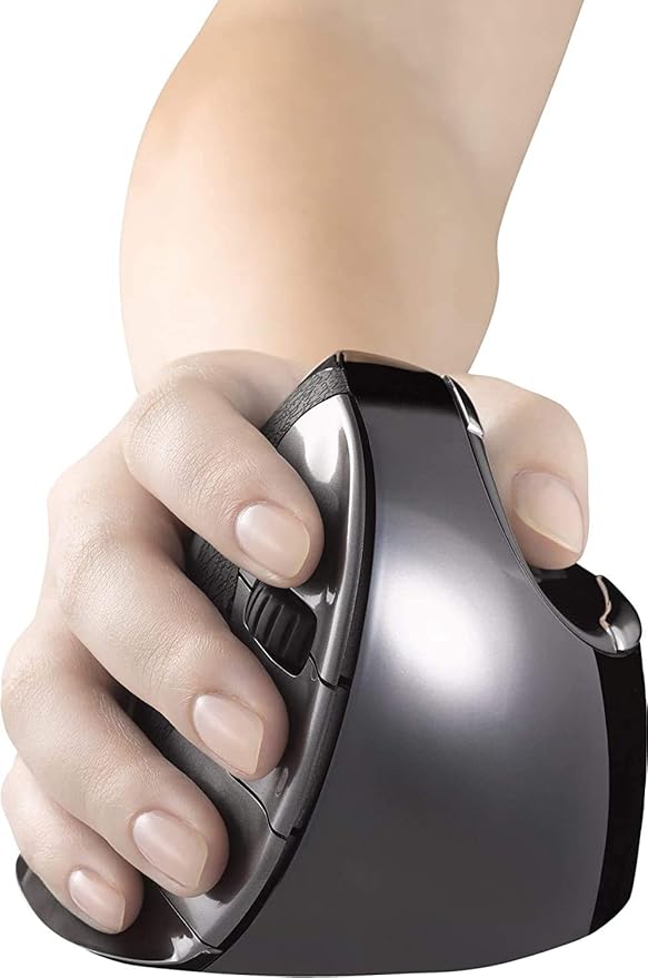Evoluent Mouse VMDLW - VerticalMouse D Right Hand Ergonomic Design Evoluent Vertical Mouse D Large with Wireless Connection for Laptop and PC Plus Jestik Microfiber Cloth
