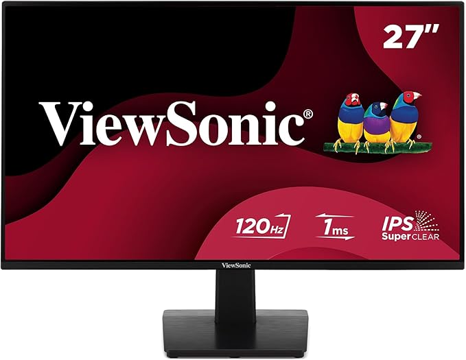 Viewsonic VA2748-MH 27 Inch Full HD 1080p IPS Monitor with 120Hz Variable Refresh Rate Eye Care HDMI and VGA Inputs for Home and Office