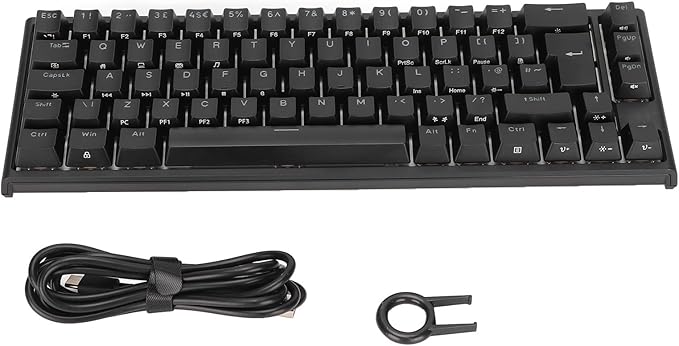 Mechanical Gaming Keyboard 68 Keys RGB Backlit Type C USB Keyboard Wired Computer Gaming Keyboard for PC Office Desktop Computer