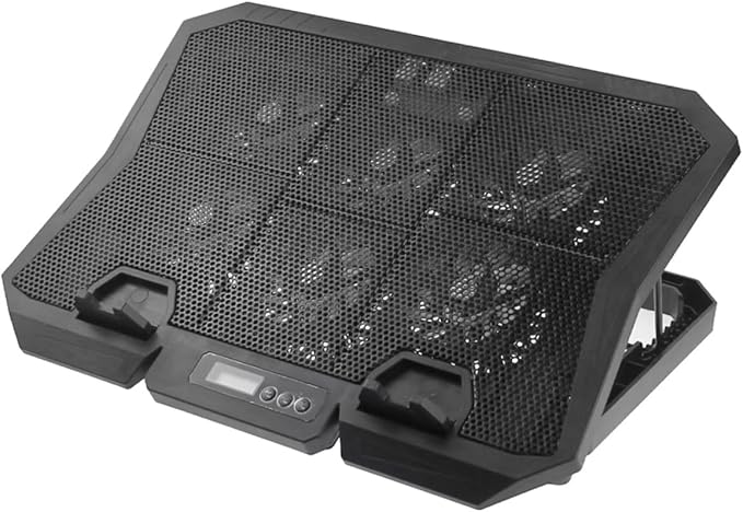 Operitacx Laptop Cooling Pad 15.6-inch Silent Cooling Stand with Adjustable Speed Fans and Blue LED for Gaming and Office Laptops