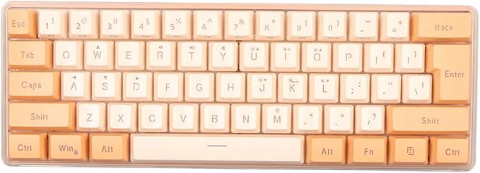 Mini Keyboard 61 Keys Keyboard Wired Gaming Keyboard RGB Small Gaming Keyboard Gaming Keyboard 60 Percent Imitated Mechanical Compact for Typist (Orange Yellow)