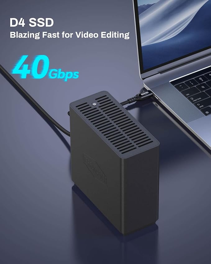 TERRAMASTER D4 SSD NVMe Enclosure - 40Gbps 4Bay USB Storage Type-C Supports 4xM.2 NVMe 2280 SSDs Compatible with USB 4/3.2/3.1/3.0 Thunderbolt 5/4/3 Mobile App for Data Backup Included (Diskless)
