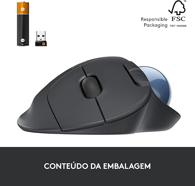 Logitech Ergo M575 Wireless Trackball Ergonomic Comfort Design Optical Wireless up to 33 feet 2000 DPI Bluetooth Technology - 910-005869 (Black) (Renewed)