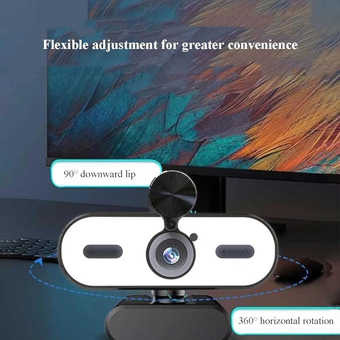 GIZNXBA Webcam for PC Laptop Desktop Computer USB Webcam with Microphone for Streaming HD Light Correction Clear Stereo Audio for Meeting/Online Video Calls(2K)