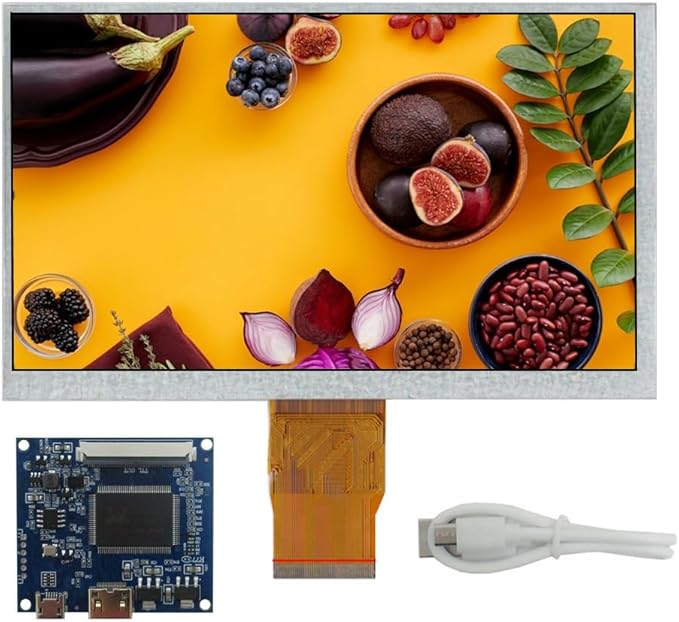 7-inch IPS Portable DIY Monitor Kit with 1024x600 Resolution &amp Mini-HDMI Controller – Compatible with PC Raspberry/Orange Pi Gaming Consoles Microscopes and More