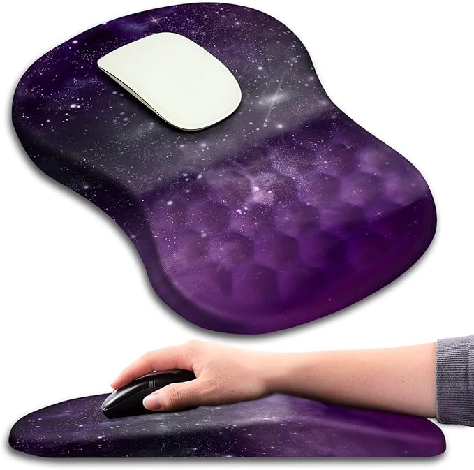 Mouse Pad Wrist Support Ergonomic Mouse Pad with Massage Dot Comfortable Computer Mouse Pad for Laptop Wrist Rest Pain Relief Mousepad with Non-Slip PU Base for Office &amp Home 12 x 8 in